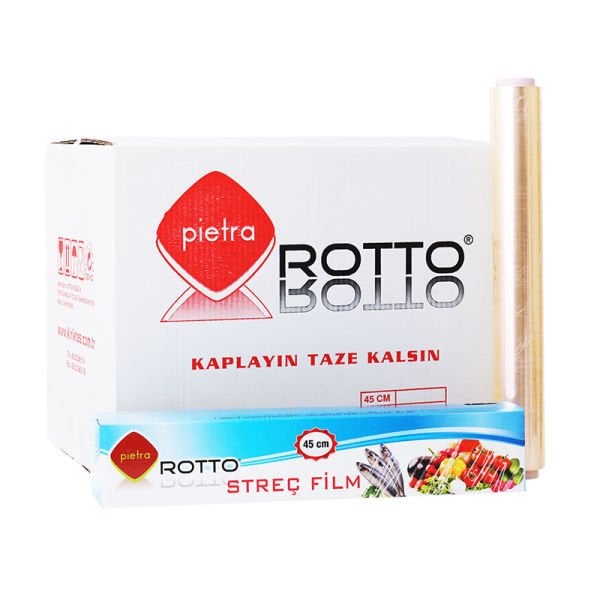 PVC Streç Film 45 cm x 150 m 8 Mic | Gıda Uyumlu 16 Adet