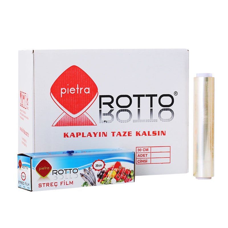 PVC Gıda Streç Film 30 cm x 150 m 8 Mic | Gıda Uyumlu 20 Adet