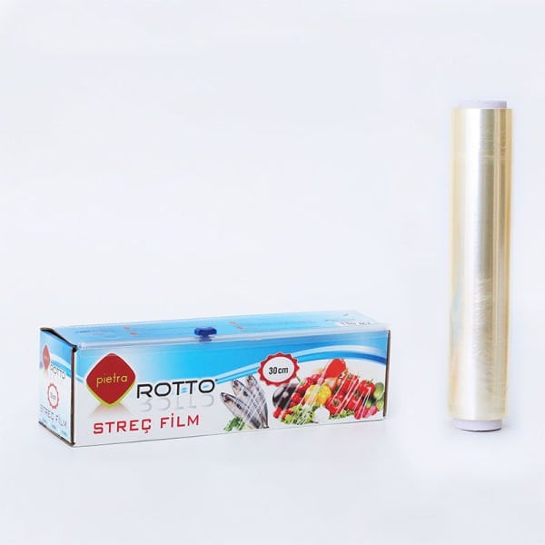 PVC Gıda Streç Film 30 cm x 150 m 8 Mic | Gıda Uyumlu 20 Adet