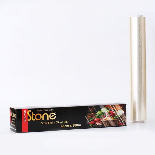 PVC Streç Film 45 cm x 300 m 8 Mic | Gıda Uyumlu Kutulu Ambalaj 16 Adet