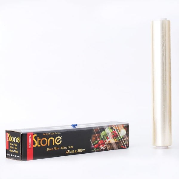 PVC Streç Film 45 cm x 300 m 8 Mic | Gıda Uyumlu Kutulu Ambalaj 16 Adet