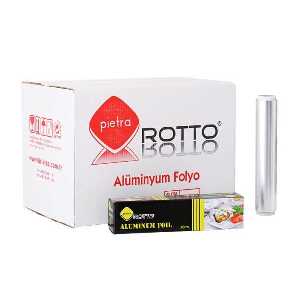 Alüminyum Folyo 30 cm x 100 m | Dayanıklı Gıda Uyumlu Folyo (20 Adet)