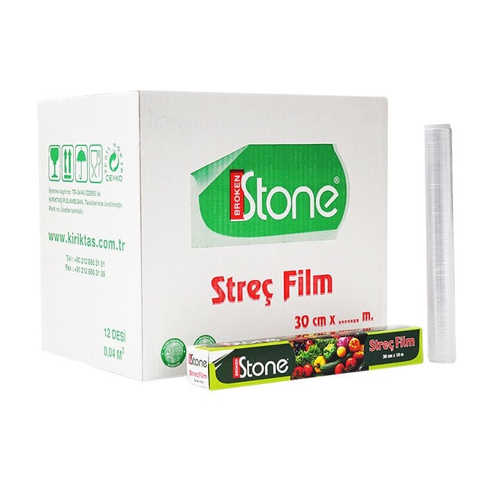 PVC Streç Film 30 cm x 10 m | 8 Mic Gıda Uyumlu – 48 Adet