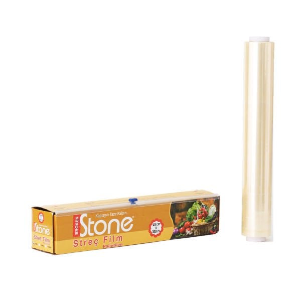 PVC Gıda Streç Film 45 cm x 300 m | 8 Mic Kutulu – 16’lı Kol
