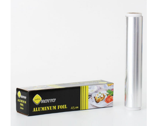 Alüminyum Folyo 45 cm x 2500 gr | 14 Mic Kutulu Gıda Uyumlu – 1 Adet