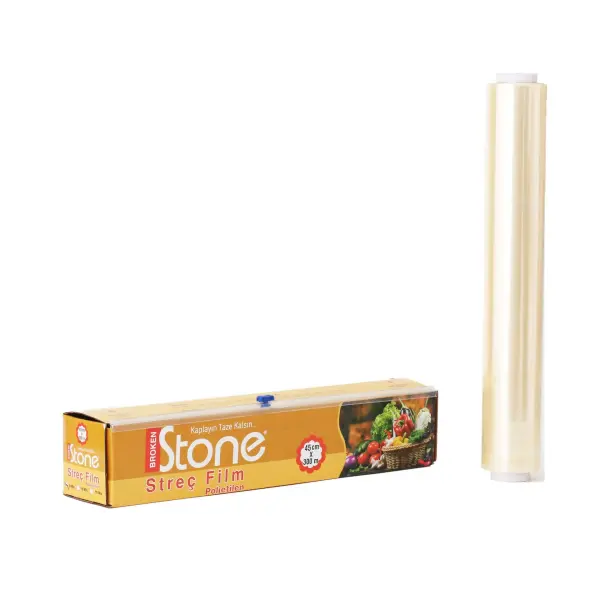 Polietilen Gıda Streç Film 45 cm x 300 m 8 Mic Gıda Uyumlu 1 Adet