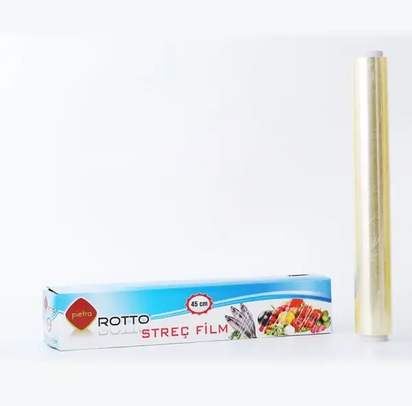 PVC Gıda Streç Film 45 cm x 150 m 8 Mic Gıda Uyumlu 1 Adet