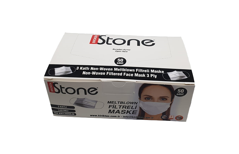 Maske Non Woven 3 Katlı Filtreli(50 Ad x 40 Pk)